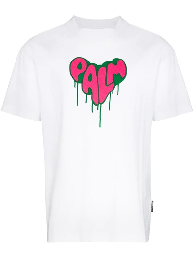 Shop Palm Angels Spray Heart Short-sleeve T-shirt In Weiss