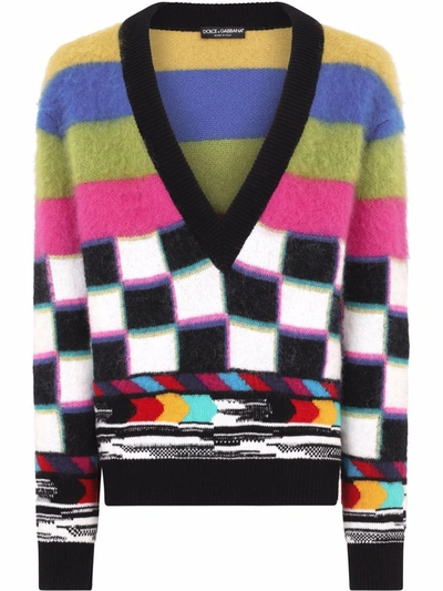 Dolce & Gabbana Glitch Sweater In White
