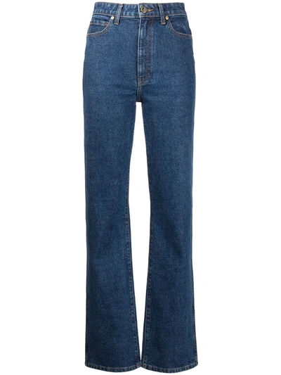 Khaite Abigail High Rise Straight Jeans In Blue