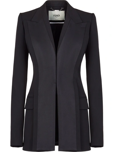 Shop Fendi Long-sleeve Tuxedo Jacket In Schwarz