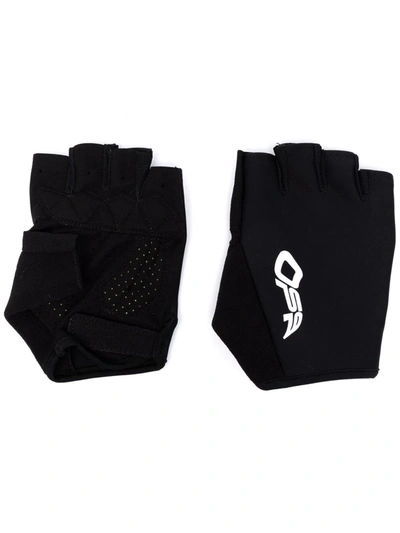 Shop Off-white Logo-print Fingerless Gloves In Schwarz