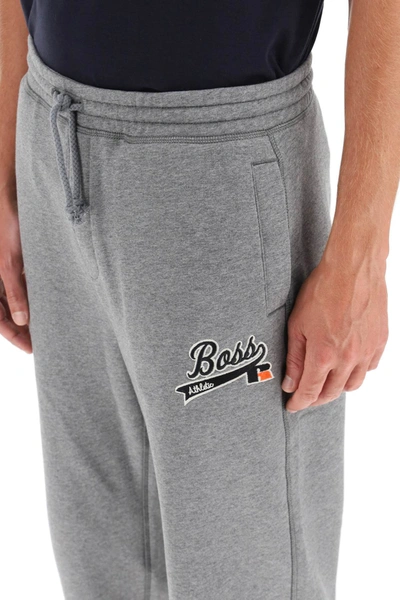 Shop Hugo Boss X Russell Athletic Joggers In Grey