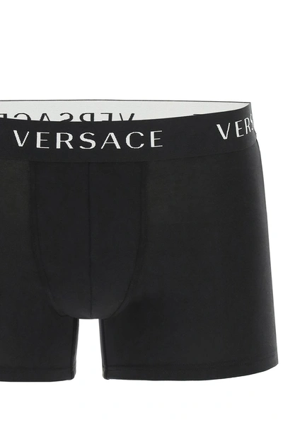 Shop Versace Tri-pack Underwear Briefs In Black