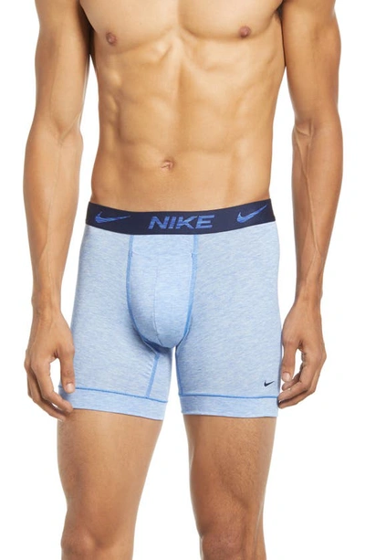 Shop Nike Dri-fit 2-pack Reluxe Boxer Briefs In Game Royal Heather/ Obsidian