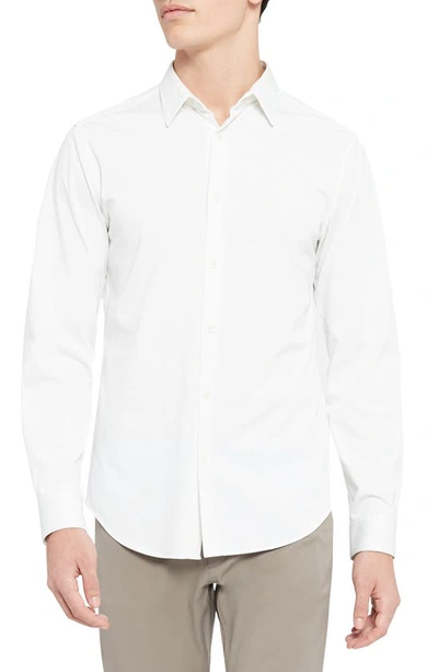 Shop Theory Sylvain Nd Structure Knit Button-up Shirt In White