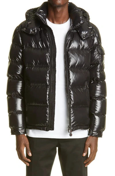 Maya Lacquered Down Jacket In Black