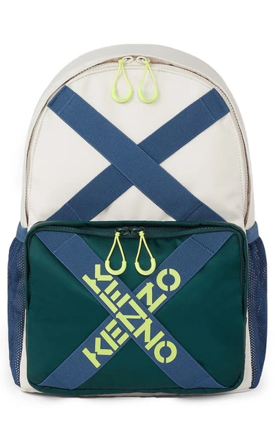 Kenzo Men's Multi-strap Logo Backpack In Pale Grey