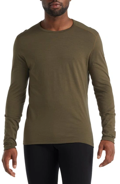 Shop Icebreaker Oasis Long Sleeve Wool Base Layer T-shirt In Loden