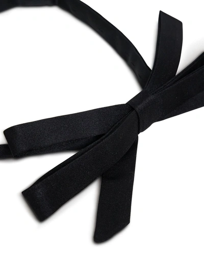 Shop Saint Laurent Black Silk Satin Bow Tie
