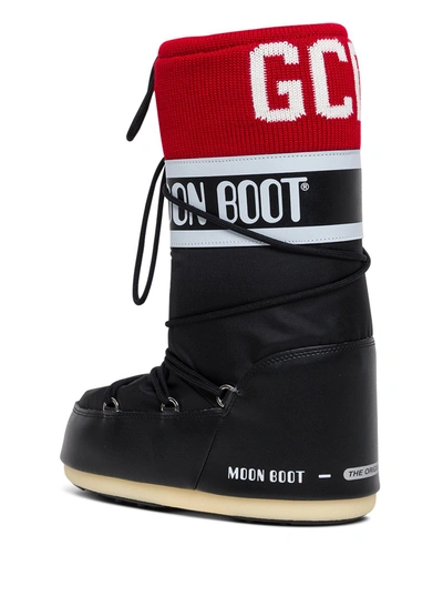 Shop Gcds Nylon Moon Boot With  Knitted Band Detail In Multicolor