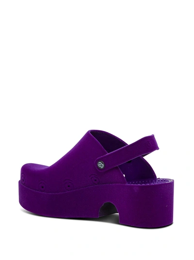 Shop Xocoi Purple Velvet Clogs In Violet