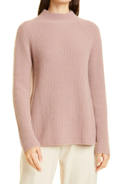 Shop Vince Ribbed Mock Neck Cashmere Sweater In Beet Root