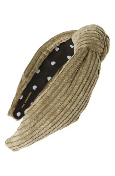 Shop Lele Sadoughi Abstract Leopard Knotted Headband In Olive
