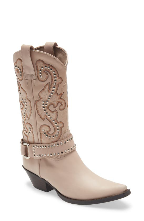 Jeffrey Campbell The Kid Western Boot In Beige Leather | ModeSens