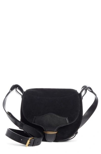 Shop Isabel Marant Botsy Leather Shoulder Bag In Black