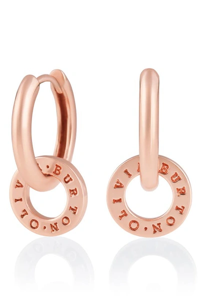 Shop Olivia Burton Interlink Huggie Hoop Earrings In Rose Gold