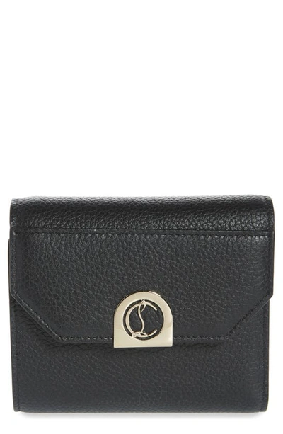 Shop Christian Louboutin Elisa Leather Wallet In Black/ Gold