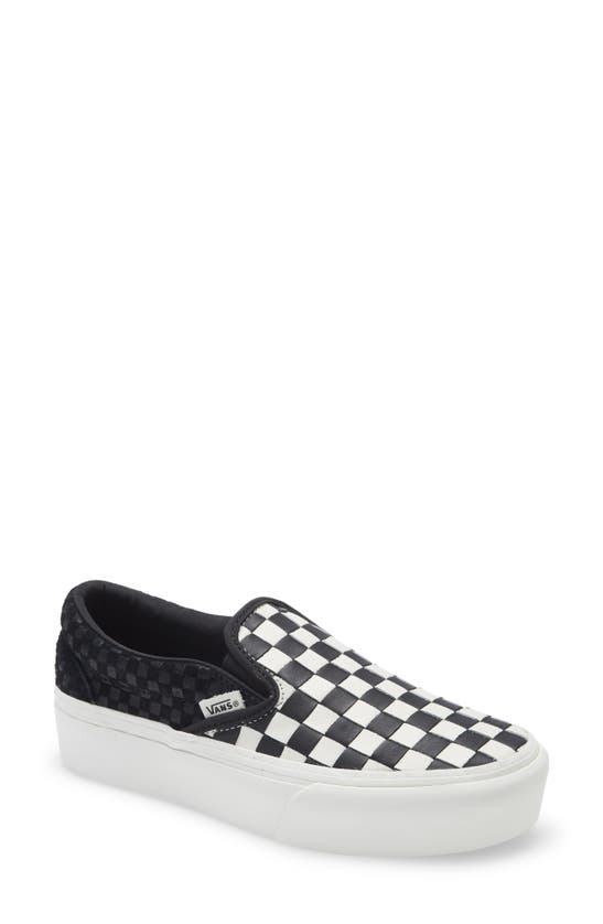 slip on checkered platform vans