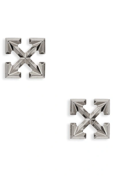 Shop Off-white Arrows Stud Earrings In Silver