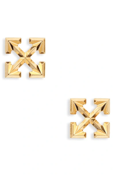 Shop Off-white Arrows Stud Earrings In Gold