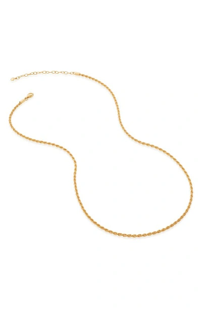Shop Monica Vinader Rope Chain Necklace In Gold Plate