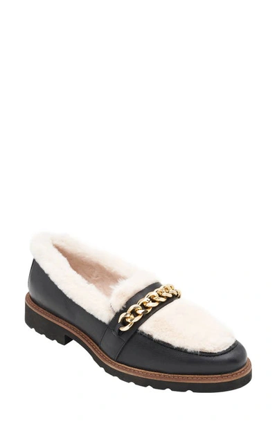 Shop Andre Assous Phili Faux Fur Weather Resistant Loafer In Black/ Natural