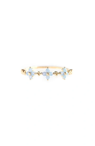 Shop Girls Crew Blue Blossom Love Ring In Gold