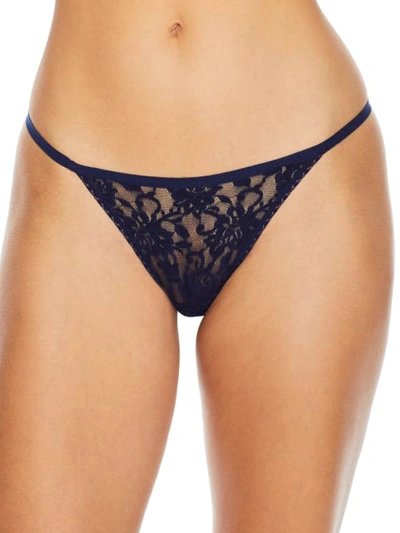 Shop Hanky Panky Signature Lace G-string In Navy