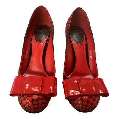 Louis Vuitton, Shoes, Authentic Louis Vuitton Heels Denim And Leather  Color Red