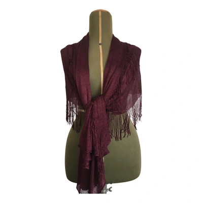 Pre-owned Coccinelle Stole In Burgundy
