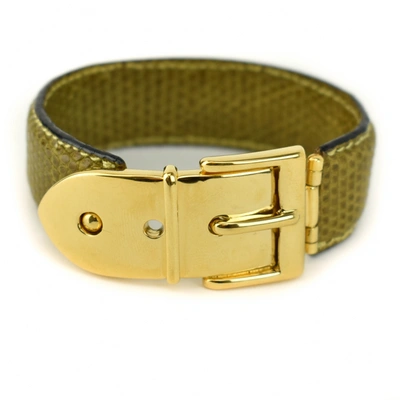 Pre-owned Gucci Python Bracelet In Brown