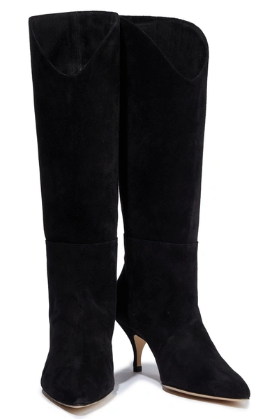 Shop Magda Butrym Czech Crystal-embellished Suede Boots In Black