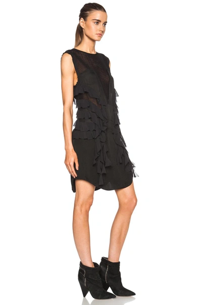 Shop Isabel Marant Rowina Modern Flou Cotton Dress In Black