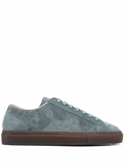 Shop Doucal's Suede Lace-up Sneakers In Blau