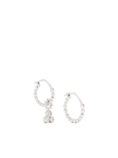 Shop Gaya 18kt White Gold Diamond Zélie Hoop Earrings In Silver