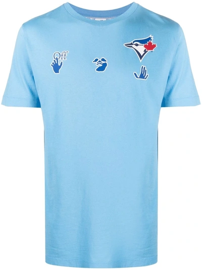 Shop Off-white X Mbl Blue Jays Logo-print T-shirt In Blau
