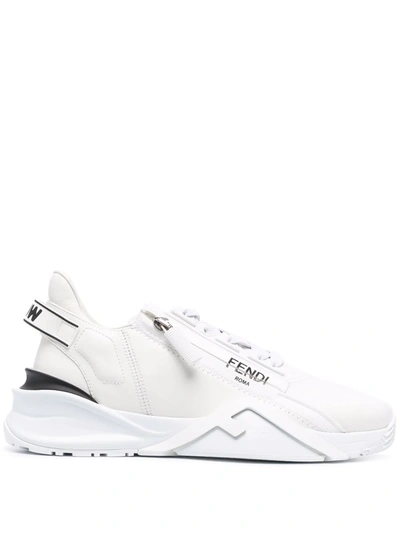 Shop Fendi Flow Low-top Leather Sneakers In White