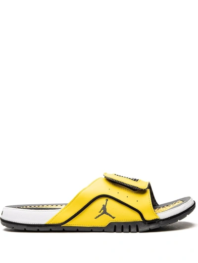 Shop Jordan Hydro Iv "lightning" Slides In Yellow