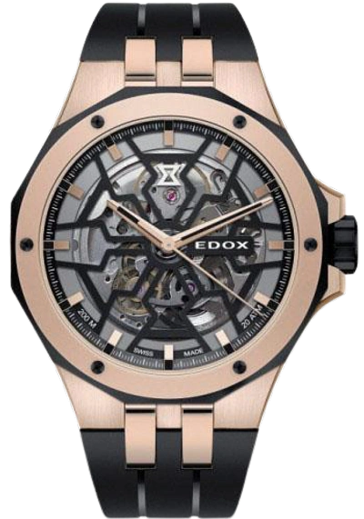 Shop Edox Automatic Black Skeleton Dial Men's Watch 85303 357gr Nrn In Black / Gold / Gold Tone / Rose / Rose Gold / Rose Gold Tone / Skeleton