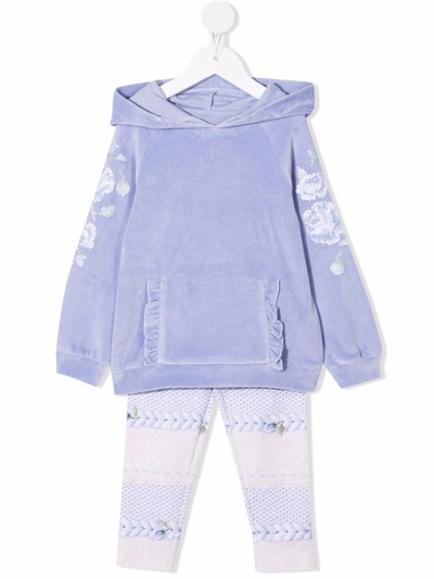 Shop Lapin House Blue Knit Set In Purple