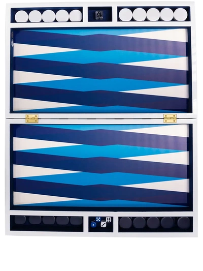 Shop Jonathan Adler Checkboard Backgammon Set In Blue