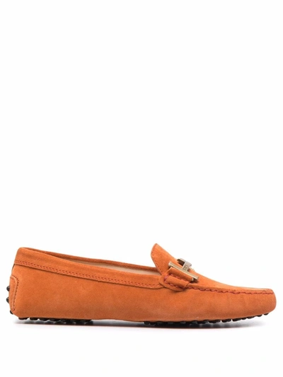 Tod's Gommini Horsebit Loafers In Orange