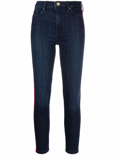 Shop Tommy Hilfiger Stripe Skinny Fit Jeans In Blue