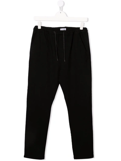 Shop Paolo Pecora Teen Drawstring-waist Track Trousers In Black