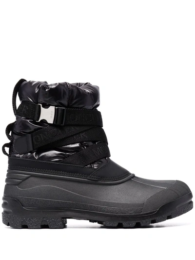 Shop Moncler Clasp-buckle Strap Boots In Black