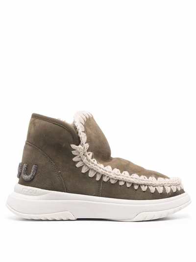 Shop Mou Eskimo Whipstich Sneakers In Green
