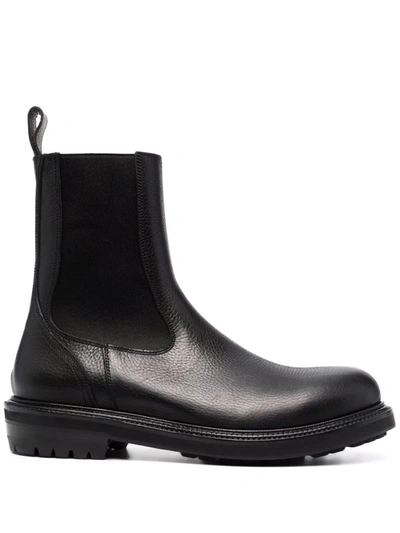 Shop Buttero Leather Chelsea Boots In Black