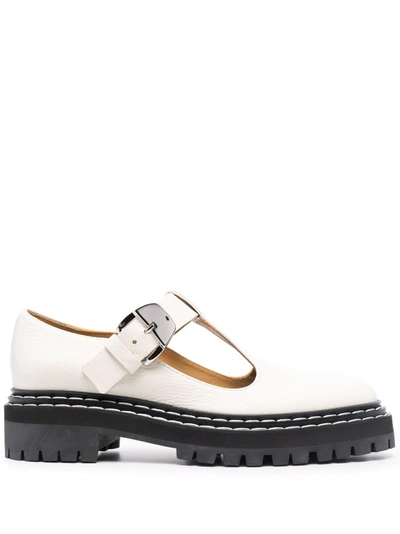 Shop Proenza Schouler Buckle-fastening Leather Pumps In White