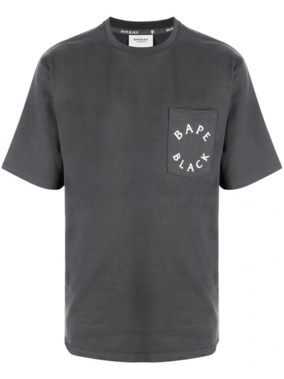 Shop Bape Black *a Bathing Ape® Logo Lettering T-shirt In Grau