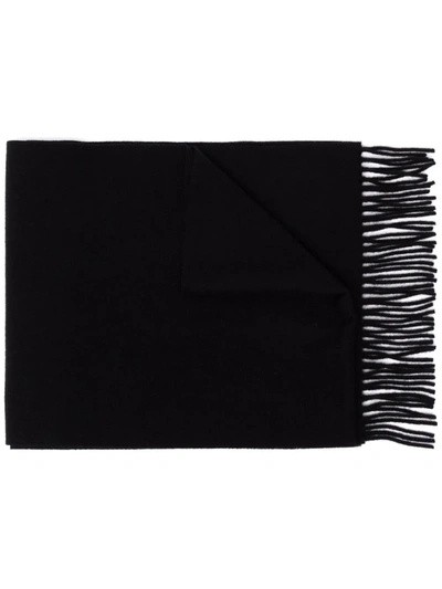 Shop Vivienne Westwood Logo-embroidered Wool Scarf In Schwarz